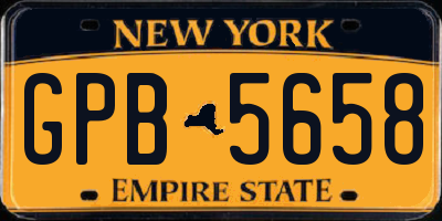 NY license plate GPB5658