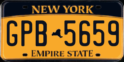 NY license plate GPB5659