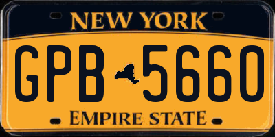 NY license plate GPB5660