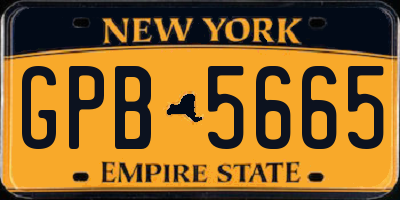 NY license plate GPB5665