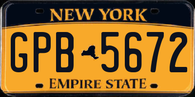 NY license plate GPB5672
