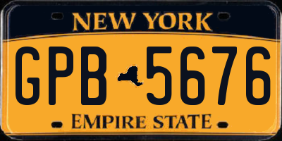 NY license plate GPB5676