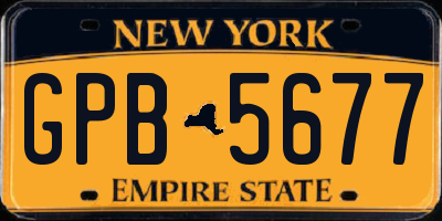NY license plate GPB5677