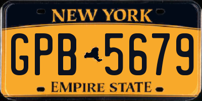 NY license plate GPB5679