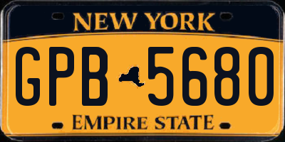 NY license plate GPB5680