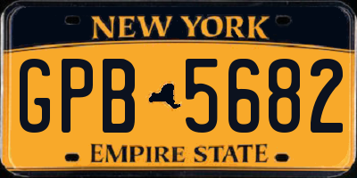 NY license plate GPB5682