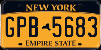 NY license plate GPB5683