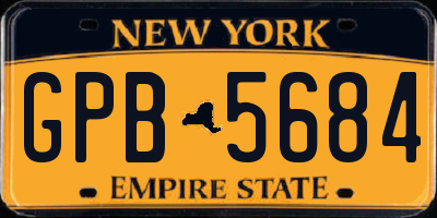 NY license plate GPB5684