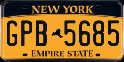 NY license plate GPB5685