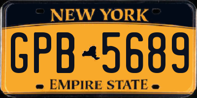NY license plate GPB5689