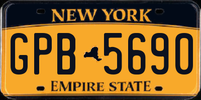 NY license plate GPB5690