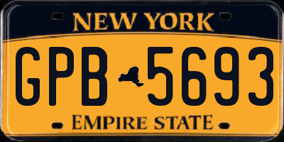 NY license plate GPB5693