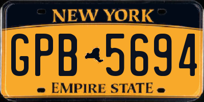NY license plate GPB5694