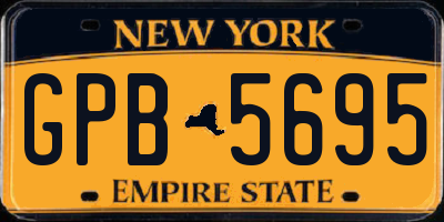 NY license plate GPB5695