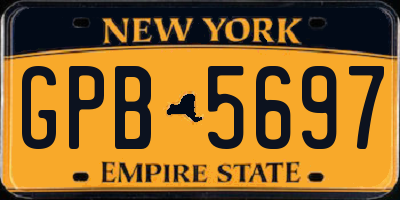 NY license plate GPB5697