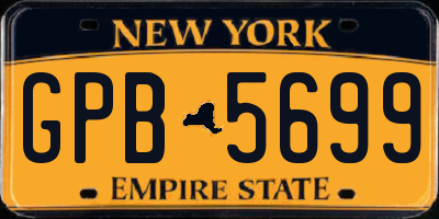 NY license plate GPB5699
