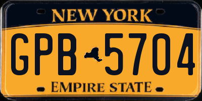 NY license plate GPB5704