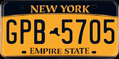 NY license plate GPB5705
