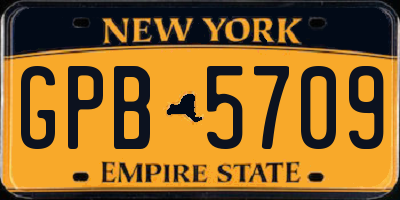 NY license plate GPB5709