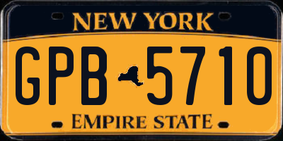NY license plate GPB5710
