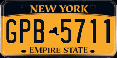 NY license plate GPB5711