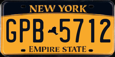 NY license plate GPB5712