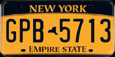 NY license plate GPB5713