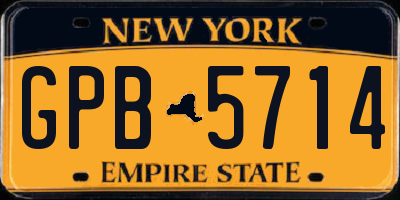 NY license plate GPB5714