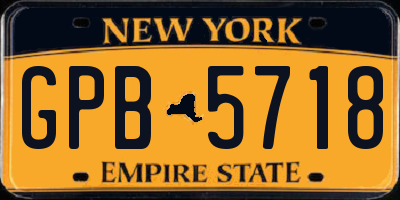 NY license plate GPB5718