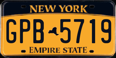 NY license plate GPB5719