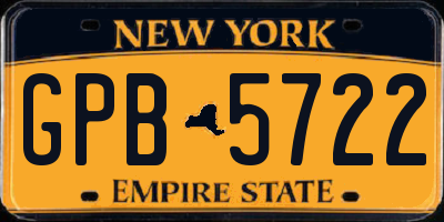 NY license plate GPB5722