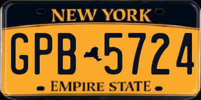 NY license plate GPB5724