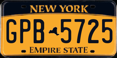 NY license plate GPB5725
