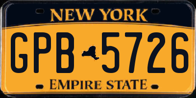 NY license plate GPB5726