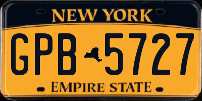 NY license plate GPB5727