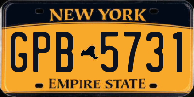 NY license plate GPB5731