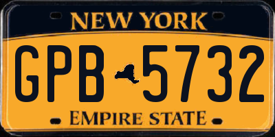 NY license plate GPB5732