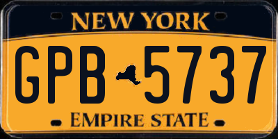 NY license plate GPB5737