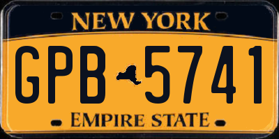 NY license plate GPB5741