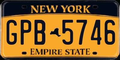 NY license plate GPB5746