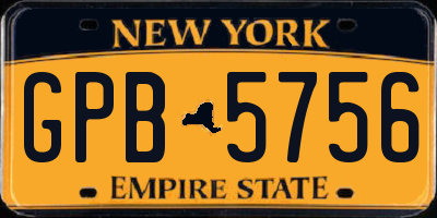NY license plate GPB5756