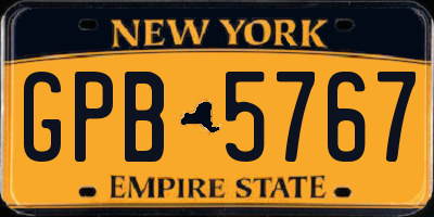 NY license plate GPB5767