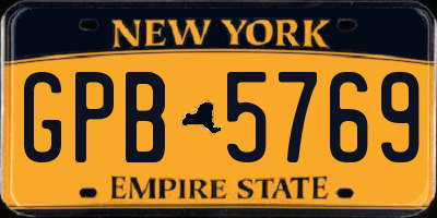 NY license plate GPB5769
