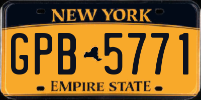 NY license plate GPB5771
