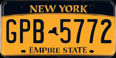 NY license plate GPB5772