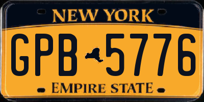 NY license plate GPB5776