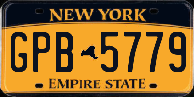 NY license plate GPB5779