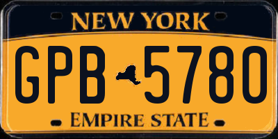 NY license plate GPB5780