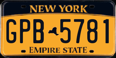 NY license plate GPB5781