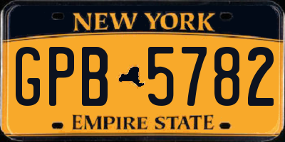 NY license plate GPB5782